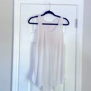 White racerback Lululemon women’s sleeveless tank top t-shirt.